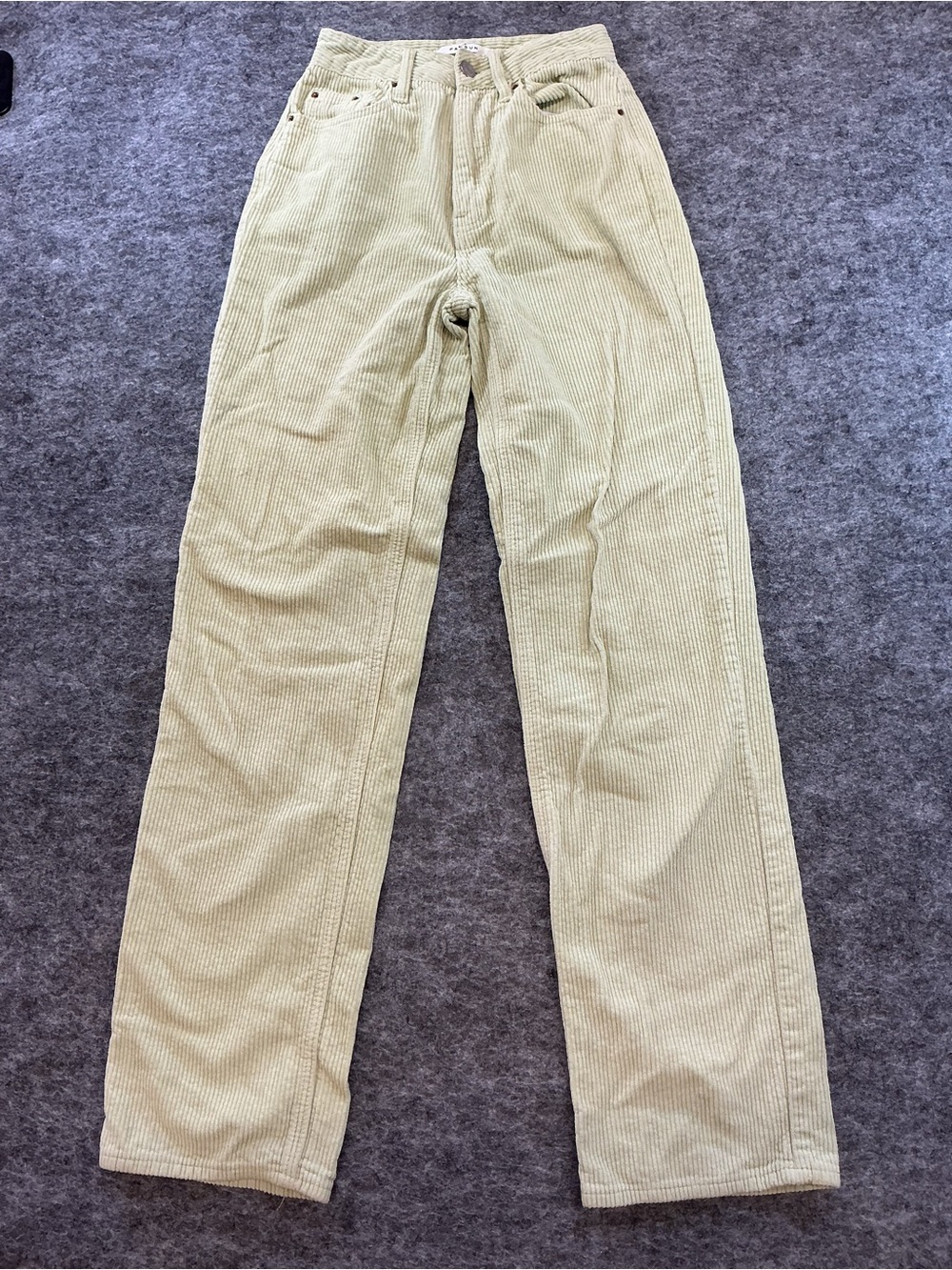 Pacsun High Waisted Light Green Corduroy Straight Leg Jeans A10
